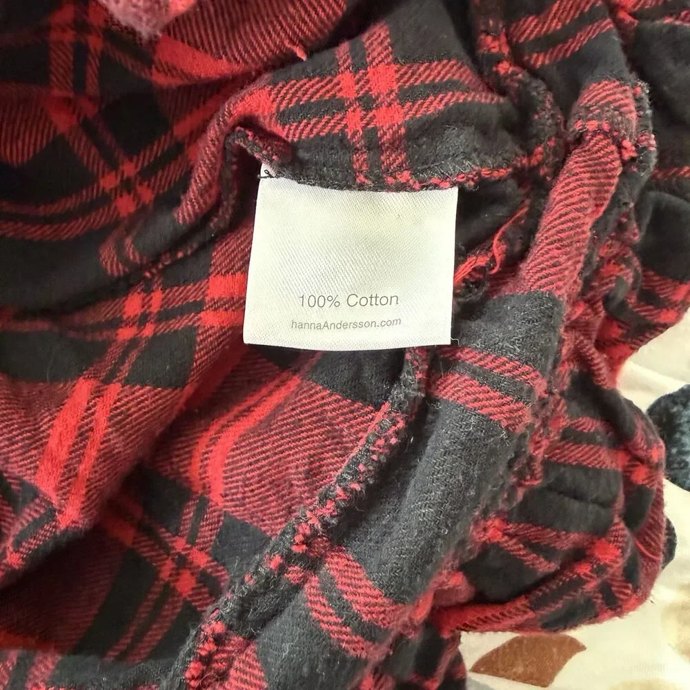 Hanna Andersson Dress Buffalo Check Red Black Plaid Flannel Ruffle Hem 100/4T